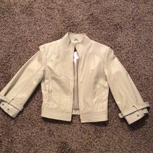 White Arden B Faux Leather Jacket